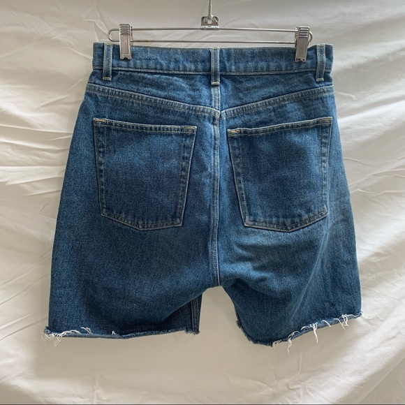 American Apparel Long Denim Cut Off Shorts - Picture 8 of 9